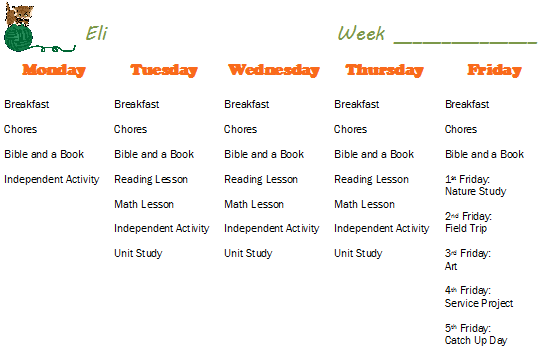 Eli Schedule Kindergarten Schedule
