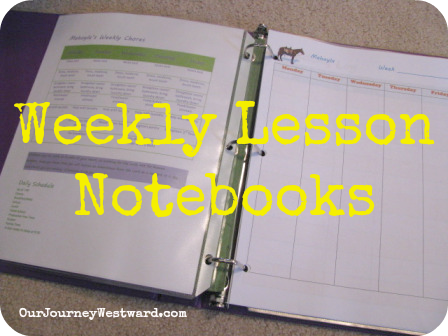 Open notebook with lesson plans inside