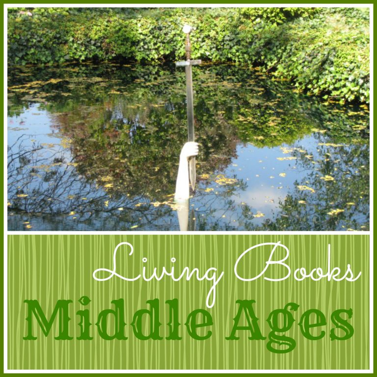 Hand grasping a sword rises from the middle of a pond. Used as a blog image for living books about the middle ages.