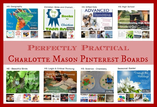 screenshot of charlotte mason pinterest borads.