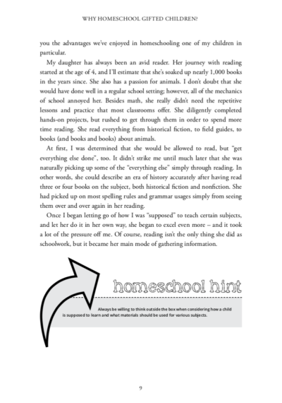 Page from Homeschooling Gifted Kids