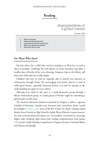 Page from Homeschooling Gifted Kids