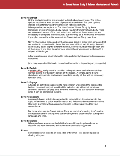 Defense Mechanisms of Animals curriculum page