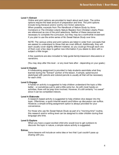 No Sweat Nature Study: Desert Biomes Science Curriculum page