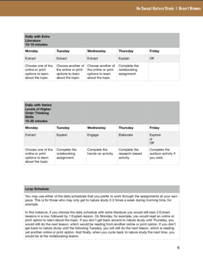 No Sweat Nature Study: Desert Biomes Science Curriculum page