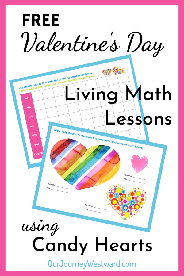 pictures of printables for homeschooling families for Valentine's day math lessons using candy hearts