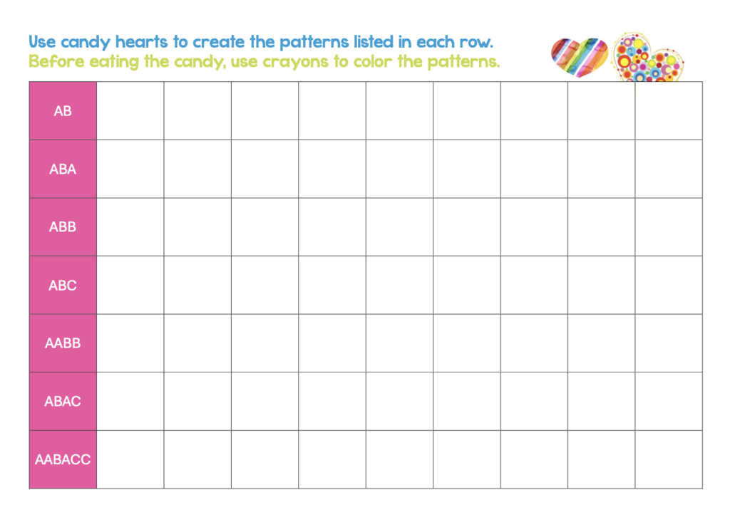 pattern graph worksheet for children