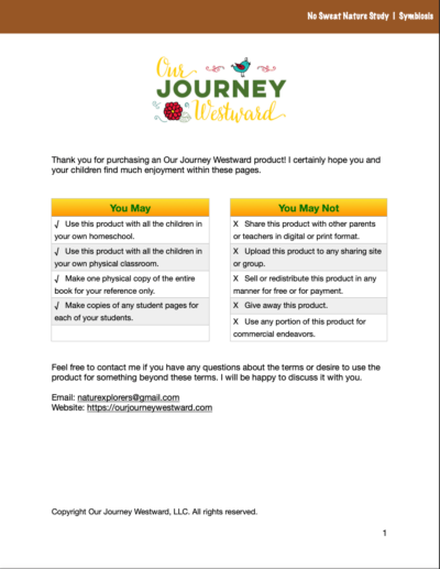 Symbiosis No Sweat Nature Study curriculum.