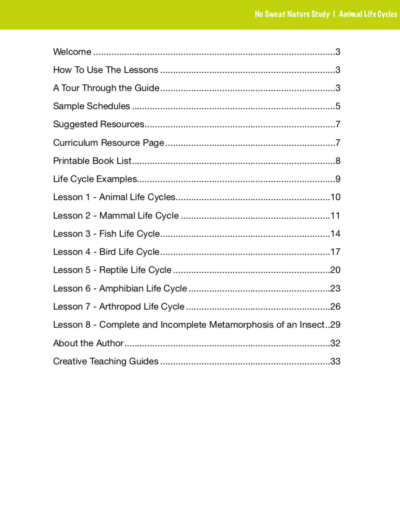 Animal Life Cycles curriculum