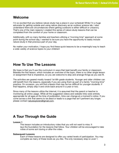 Animal Life Cycles curriculum
