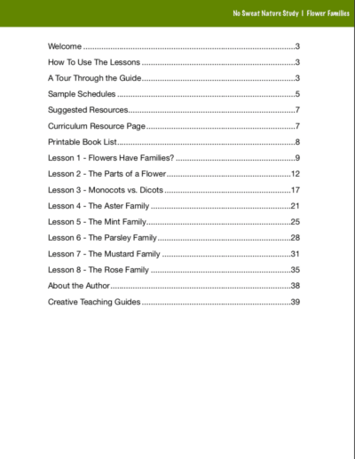 Flower Families Curriculum