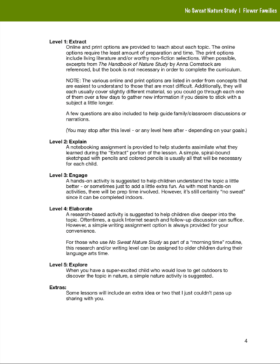 Flower Families Curriculum