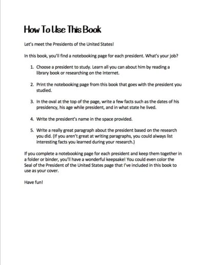 How to Use this Book list