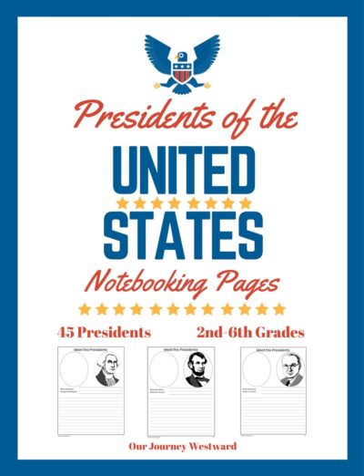 Presidents of the United States Notebooking Pages cover.